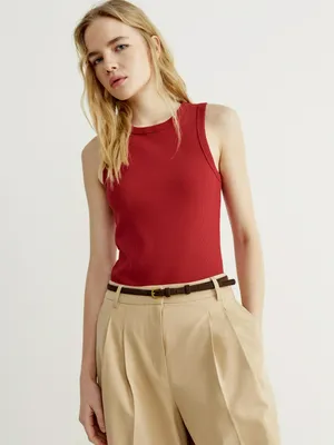 Топ Sela в рубчик, красный, арт. 45015