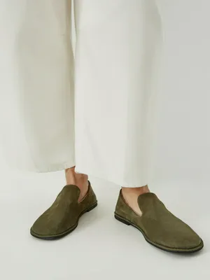 Лоферы SELA из натуральной замши, хаки, арт. 45016