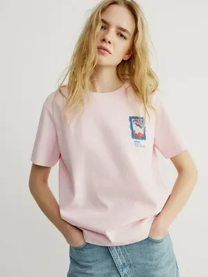 Футболка SELA с принтом ART PEOPLE, розовый, арт. 45018