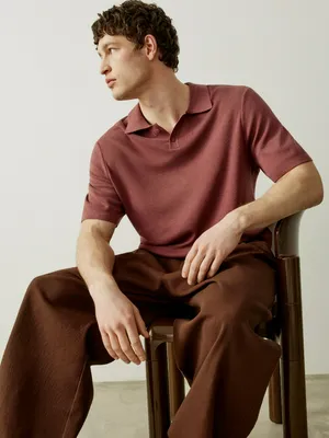 Поло Sela Вязаное Regular Fit, бордовый, арт. 45025