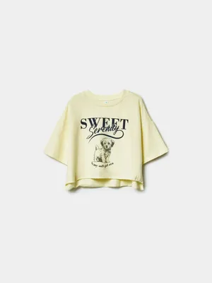 Укороченная футболка SELA для девочек, желтый, арт. 45037