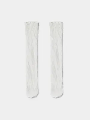 Носки SELA ажурные для девочек, белый, арт. 45051