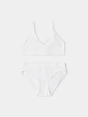 Набор для девочек SELA топ и трусы-слипы, белый, арт. 45062