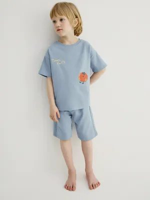 Пижама SELA с принтом для мальчиков, голубой, арт. 45072