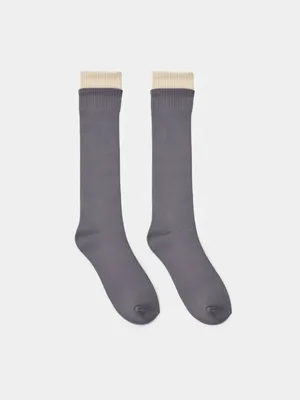 Гольфы Sela для девочек с эффектом многослойности, серый, арт. 45079