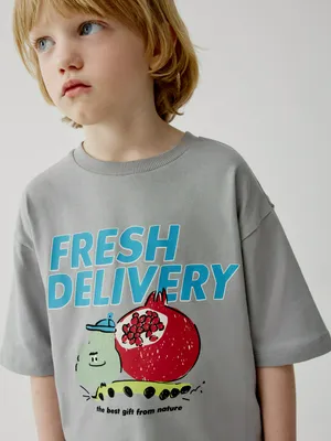 Футболка оверсайз с принтом Sela, серый, арт. 45084