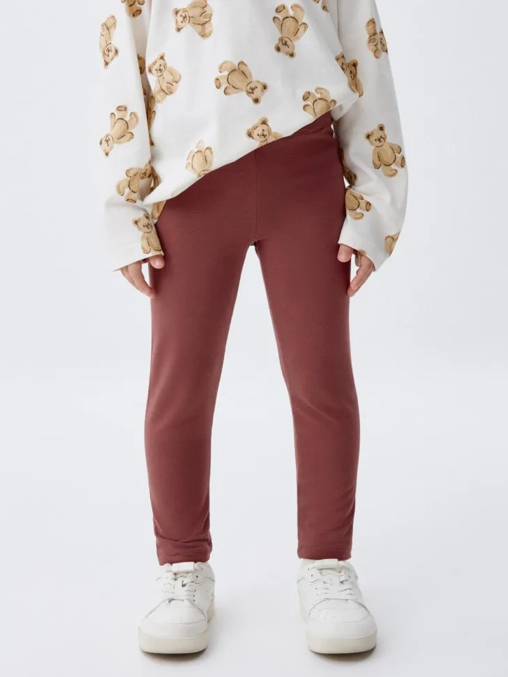 Базовые леггинсы для девочек, бордовый, арт. 4519