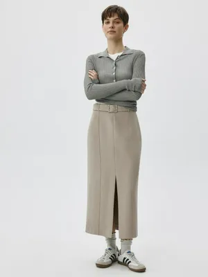 Юбка миди с двойным поясом, не указан, арт. 4532