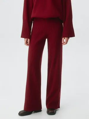 Вязаные брюки в рубчик, арт. 4536