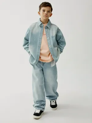 Джинсы Sela Багги детские, голубой, арт. 45398