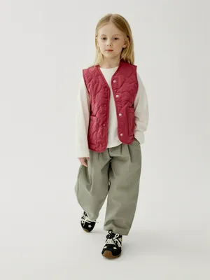 Брюки багги из твила для девочек, зеленый, арт. 45399