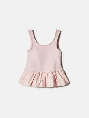 Топ SELA для девочек с хлопковой баской, розовый, арт. 45434