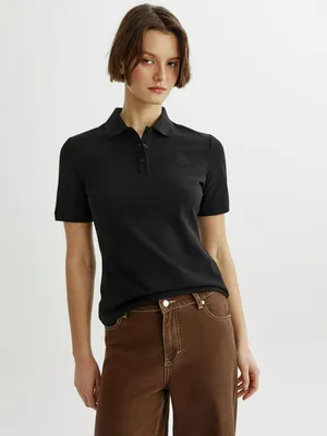 Поло Sela приталенное, черный, арт. 45440