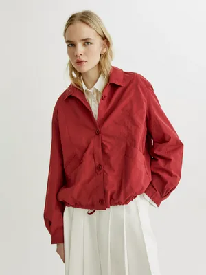 Ветровка SELA из жатой ткани с водоотталкивающей пропиткой, бордовый, арт. 45443