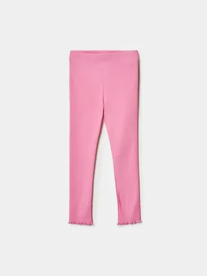Леггинсы SELA в рубчик для девочек, розовый, арт. 45449