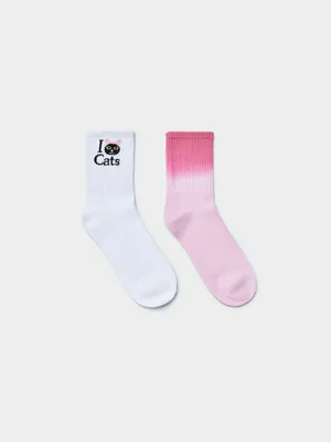 Носки для девочек Sela (набор из 2 пар), разноцветный, арт. 45451