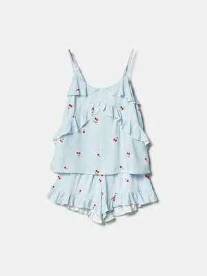 Пижама SELA для девочек, голубой, арт. 45457