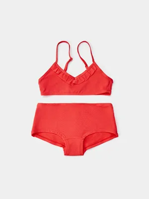 Раздельный купальник Sela для девочек, красный, арт. 45462