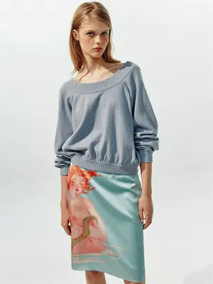 Вязаный джемпер Sela Young, голубой, арт. 45464