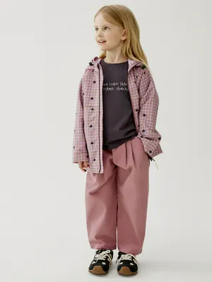 Брюки багги из твила SELA для девочек, розовый, арт. 45469