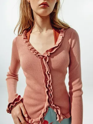 Вязаный кардиган SELA Young, розовый, арт. 45473