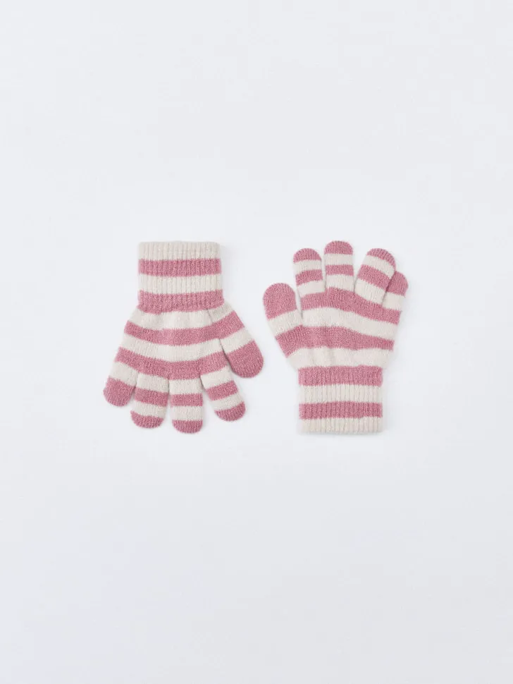 Перчатки в полоску для девочек, разноцветный, арт. 4551