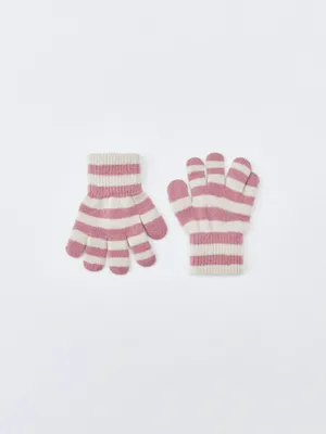 Перчатки в полоску для девочек, разноцветный, арт. 4551