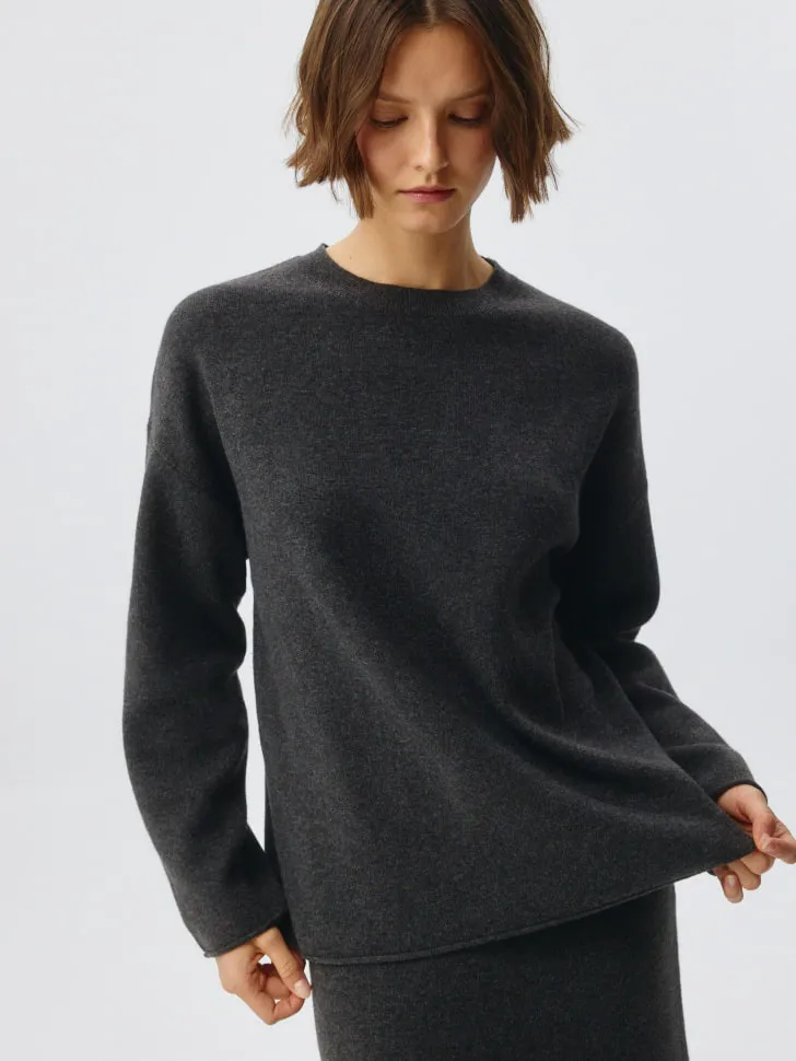 Джемпер с ангорой и шерстью, серый, арт. 4560