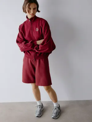 Трикотажные шорты на резинке, бордовый, арт. 4572