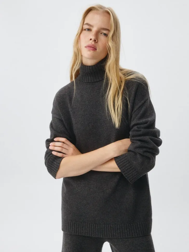 Свитер с ангорой и шерстью, серый, арт. 4607