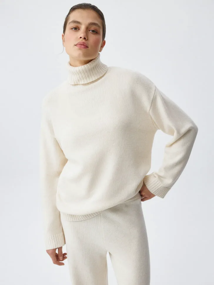 Свитер с ангорой и шерстью, бежевый, арт. 4619