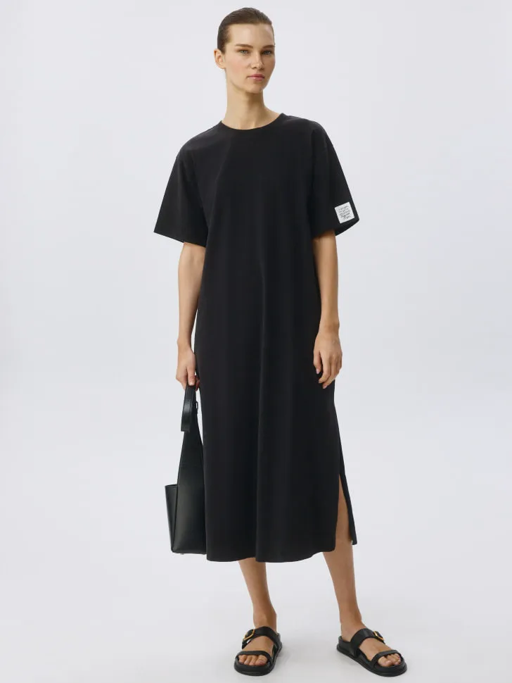 Платье миди из хлопка, черный, арт. 4624