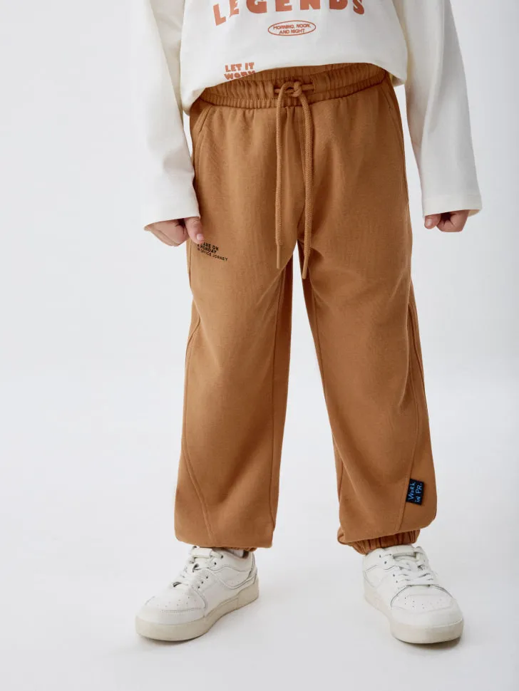 Базовые джоггеры с принтом для мальчиков, коричневый, арт. 4647