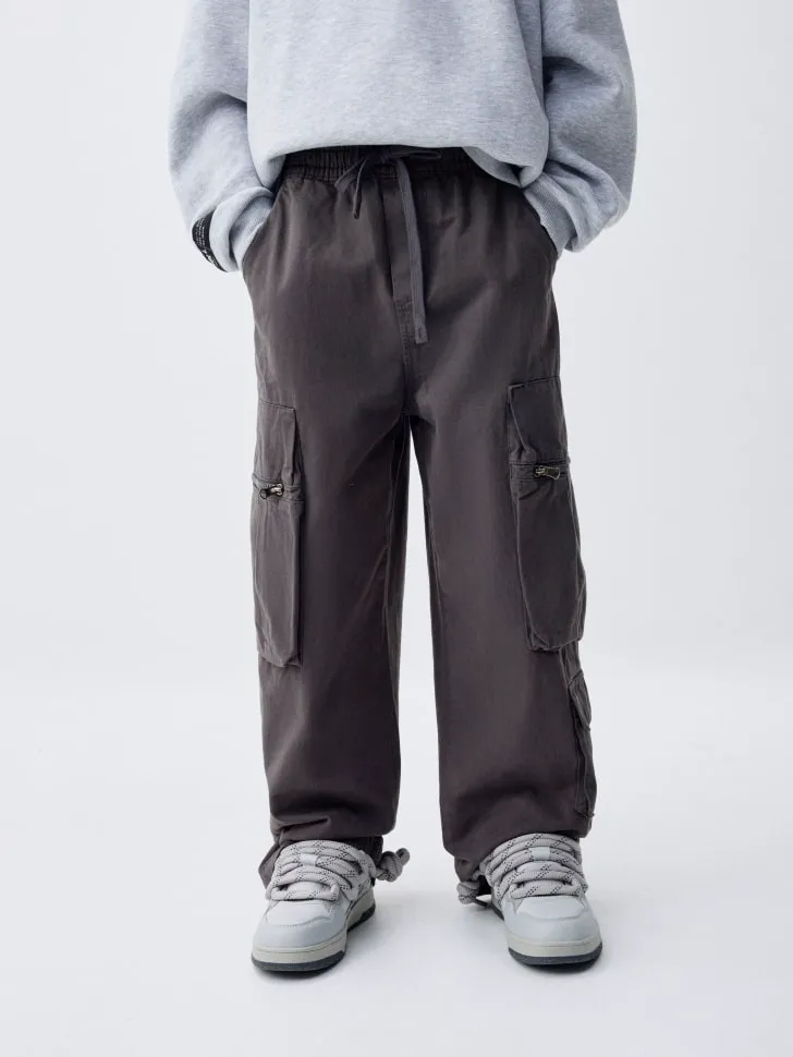 Брюки карго для мальчиков, серый, арт. 4651