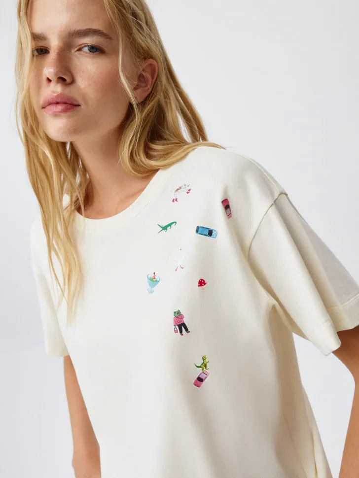 Футболка оверсайз SELA ARCHIVE, бежевый, арт. 4655