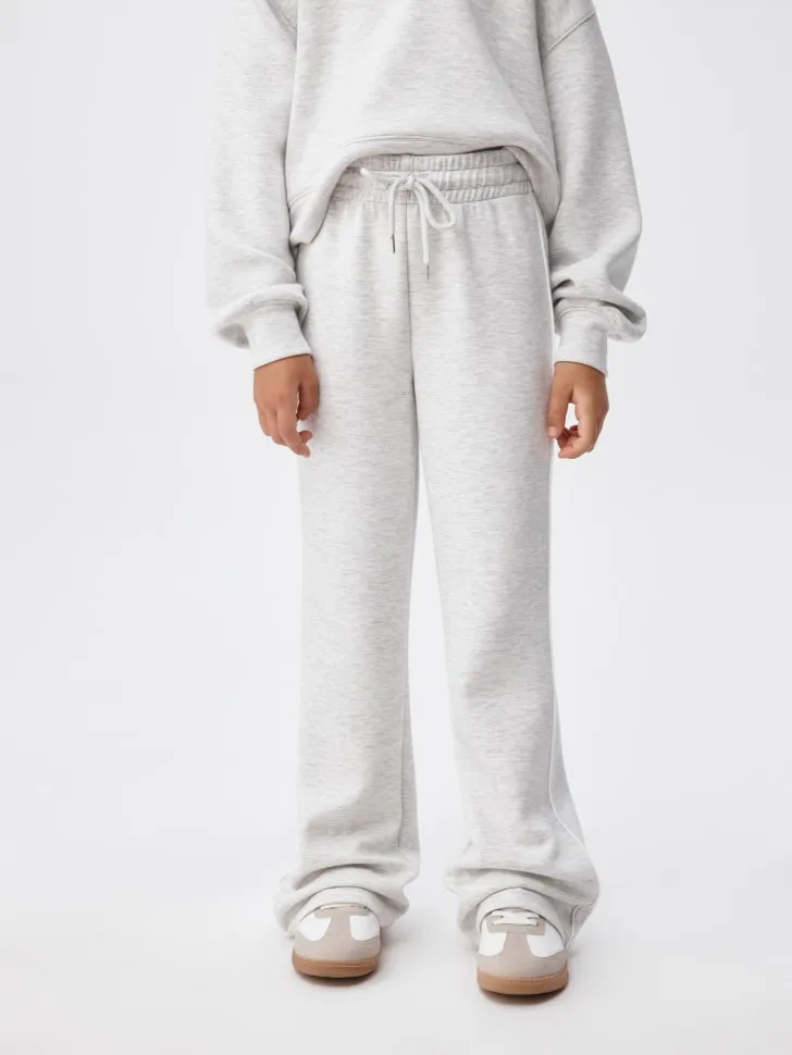 Трикотажные брюки клеш для девочек, серый, арт. 4664