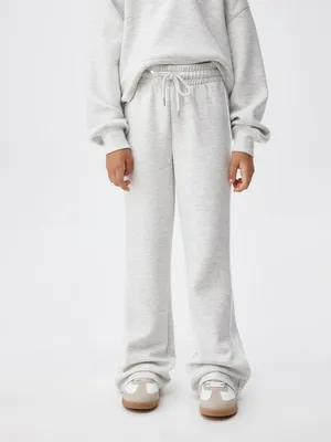 Трикотажные брюки клеш для девочек, серый, арт. 4664