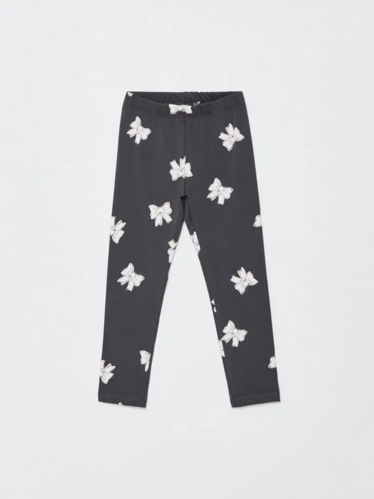 Леггинсы с принтом для девочек, серый, арт. 4671
