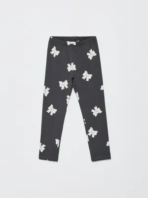 Леггинсы с принтом для девочек, серый, арт. 4671
