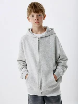 Толстовка с принтом на спине детская, серый, арт. 4683