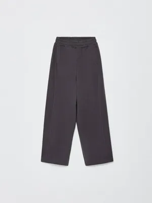 Трикотажные брюки для девочек, серый, арт. 4684