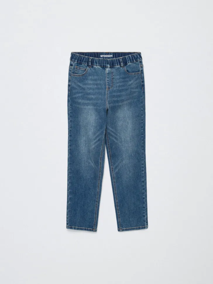 Джинсы Straight fit с увеличенной полнотой для мальчиков, синий, арт. 4695