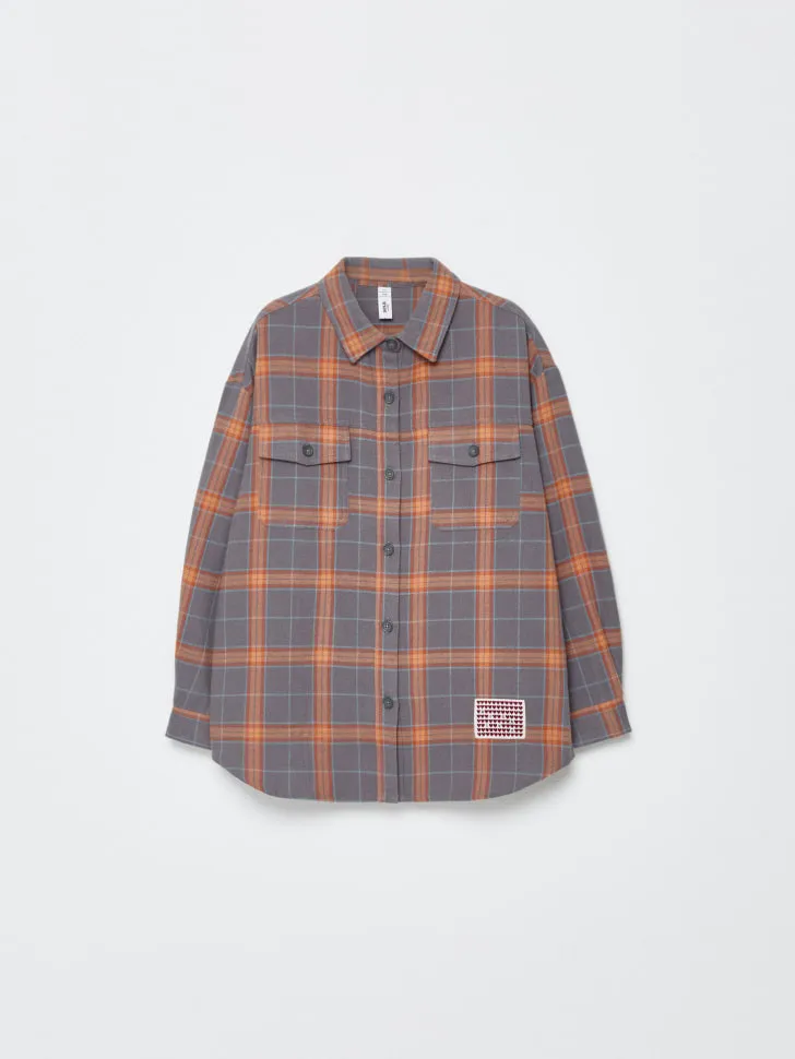 Рубашка в клетку для девочек, разноцветный, арт. 4722