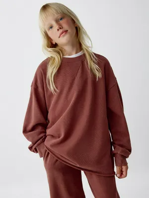 Свитшот с кислотной стиркой для девочек, арт. 4736