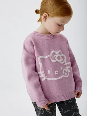 Джемпер оверсайз с принтом Hello Kitty для девочек, арт. 4751