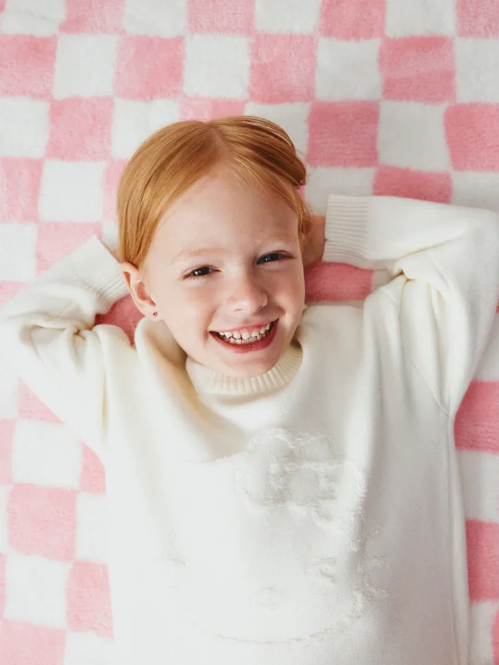 Джемпер оверсайз с принтом Hello Kitty для девочек, белый, арт. 4752