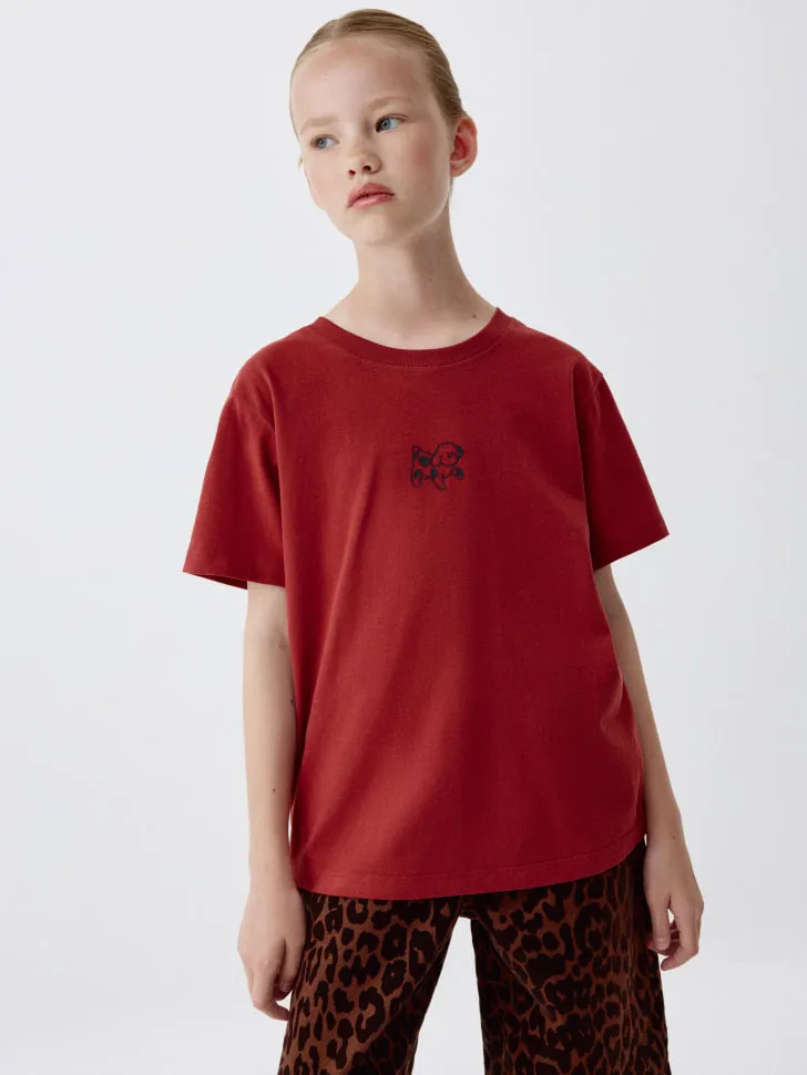 Футболка оверсайз с принтом для девочек SELA ARCHIVE, коричневый, арт. 4769