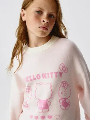 Вязаный джемпер в стиле гранж с Hello Kitty для девочек, розовый, арт. 4774