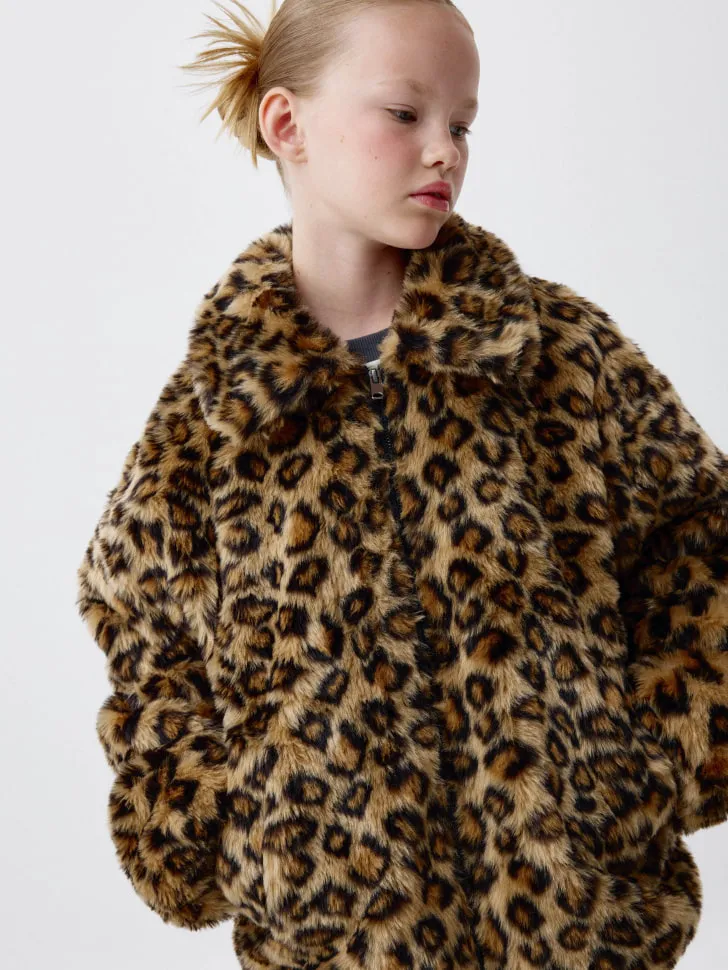 Короткая утепленная шуба для девочек, разноцветный, арт. 4775