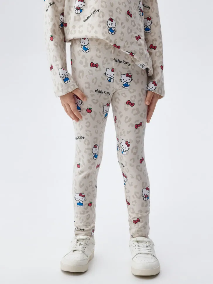 Леггинсы с принтом Hello Kitty для девочек, разноцветный, арт. 4789